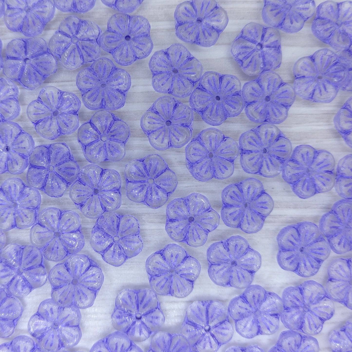 8 x 10mm Apple flowers in Crystal with Purple