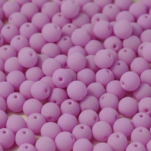 50 x 4mm round beads in Bondeli Matt Lilac