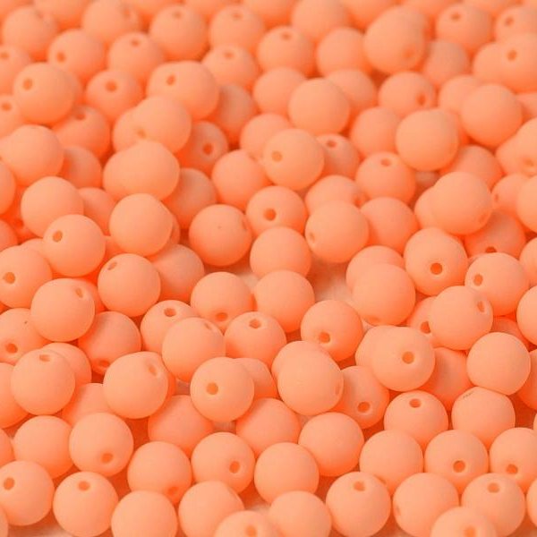 50 x 3mm round beads in Bondeli Matt Orange