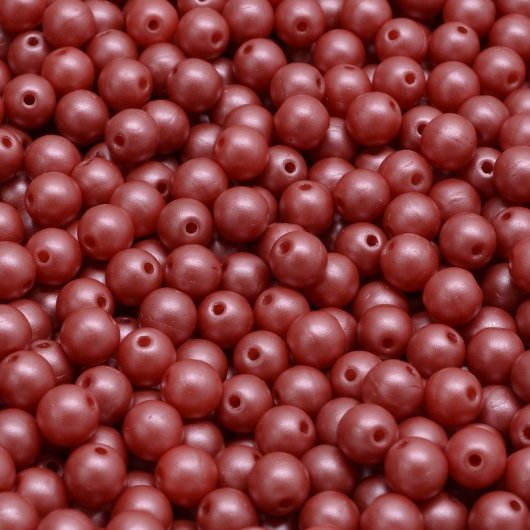 50 x 4mm round beads in Pastel Bright Red