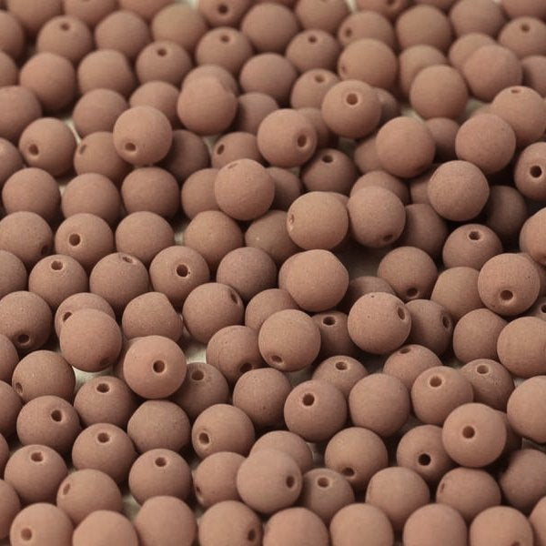 50 x 4mm round beads in Bondeli Matt Cappuccino