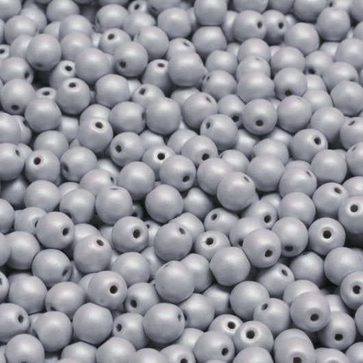 50 x 4mm round beads in Pastel Grey