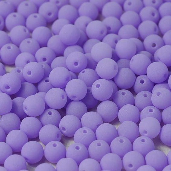 50 x 3mm round beads in Bondeli Matt Purple