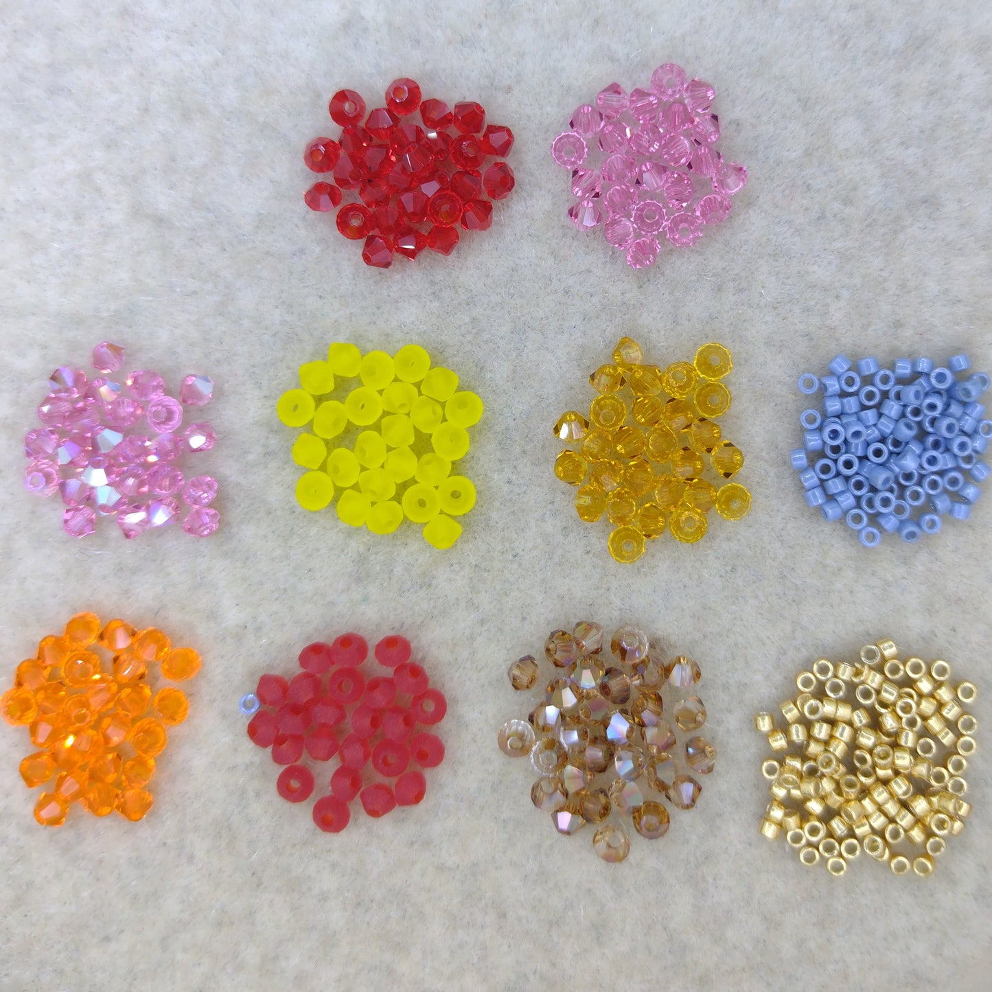 Ornament Bead Kit - Jean Power's Winter 2025 Beadalong in Blue and Gold with 8 different bicones