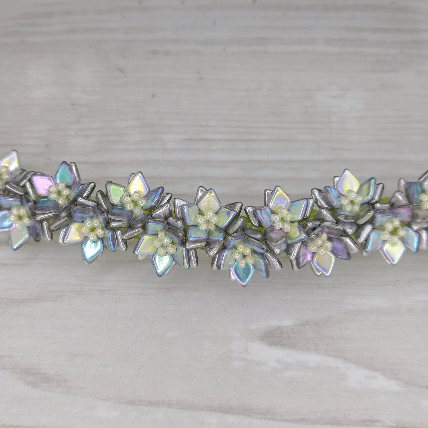 Bead Kit - Delicate Blossom bracelet in Silver Rainbow