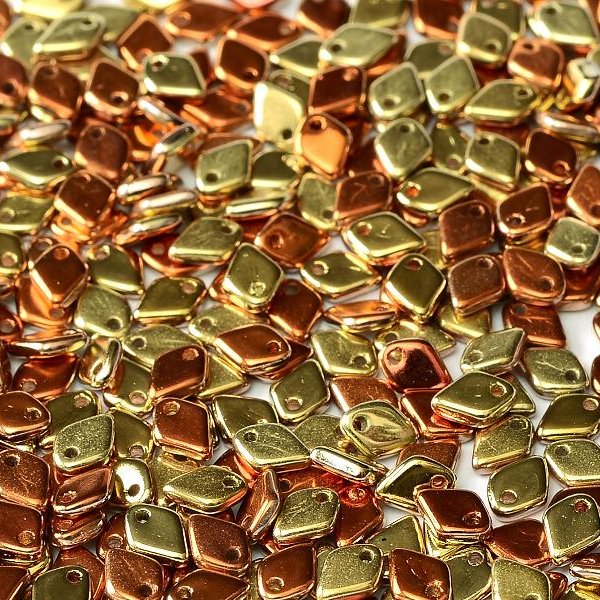 5g Dragon Scale beads in Black/California Gold Rush