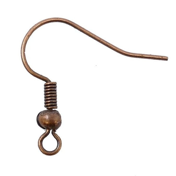 3 pairs of Fish Hook ear wires in Antique Copper (UK Production)