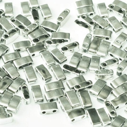 HTL55095 - 5g Half Tila beads in Labrador Silver