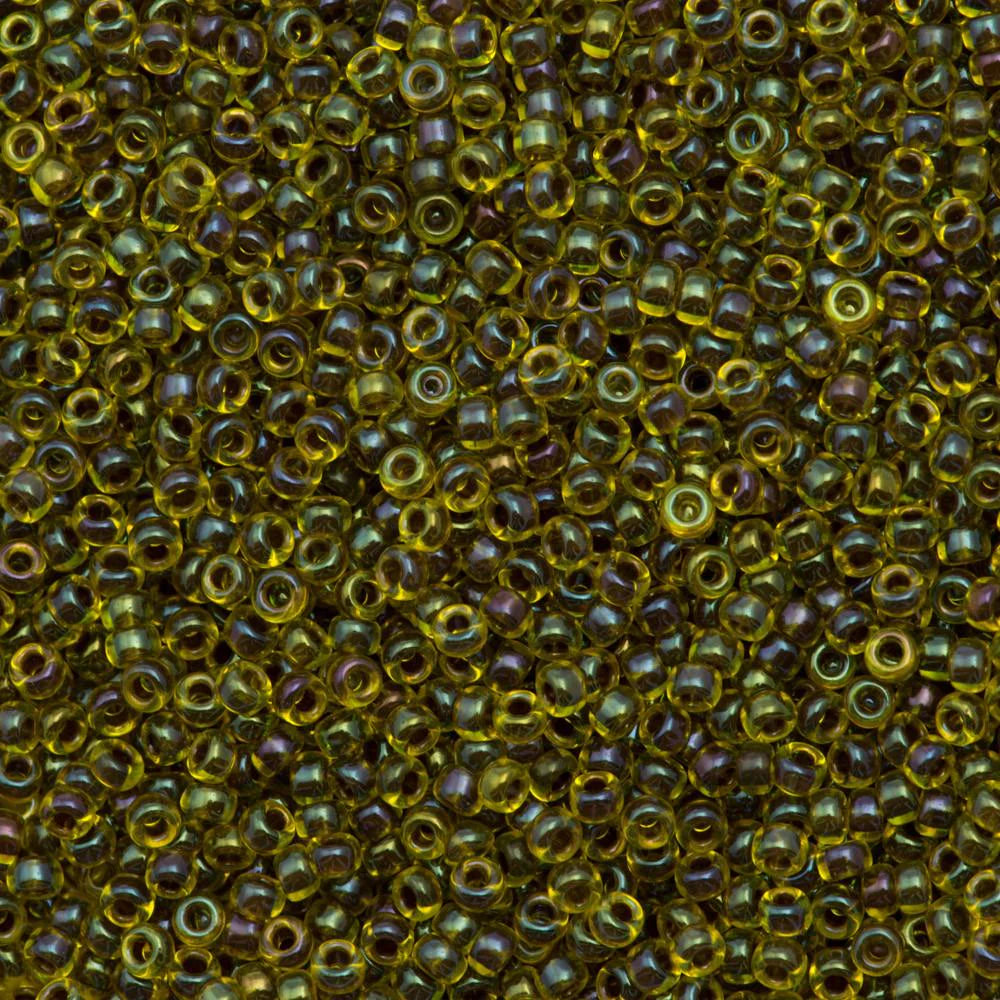 0334 - 10g Size 11/0 Miyuki seed beads in Amethyst lined Yellow