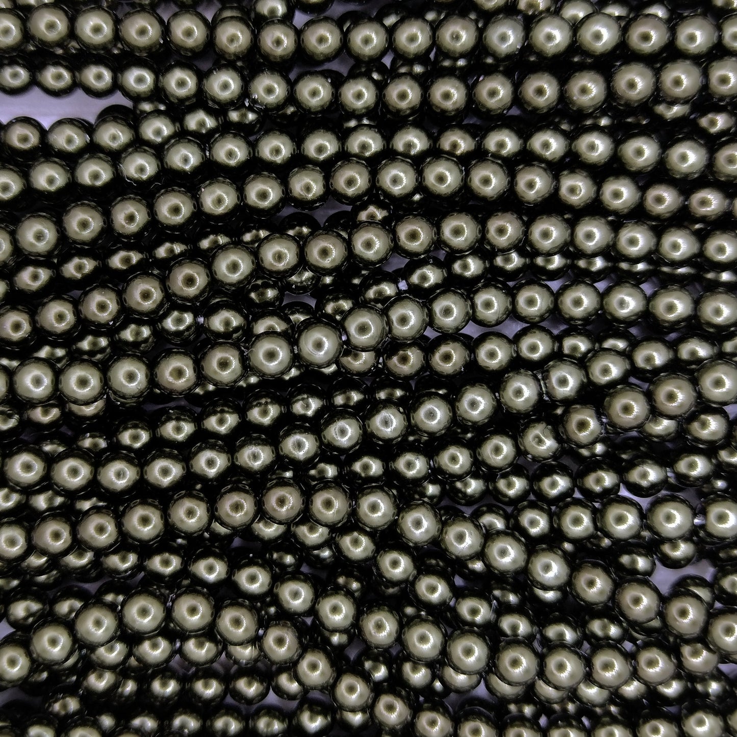 150 x 2mm round pearls in Dark Green