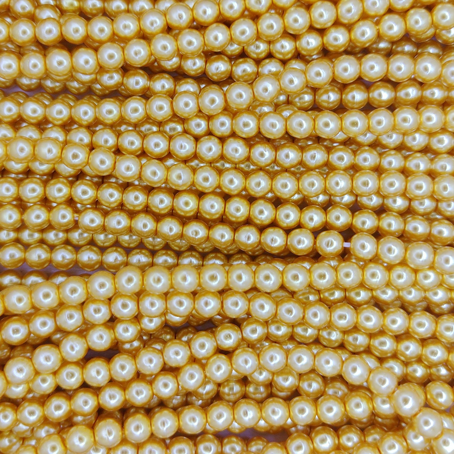 150 x 3mm round pearls in Sunglow