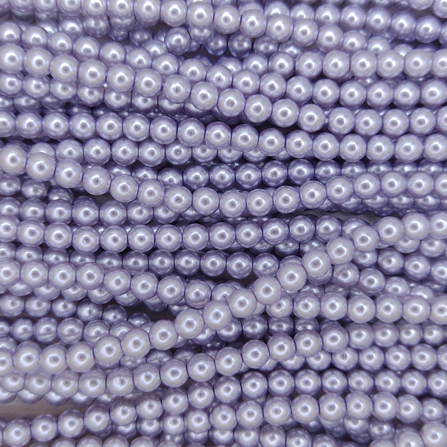 150 x 3mm round pearls in Light Grey Violet