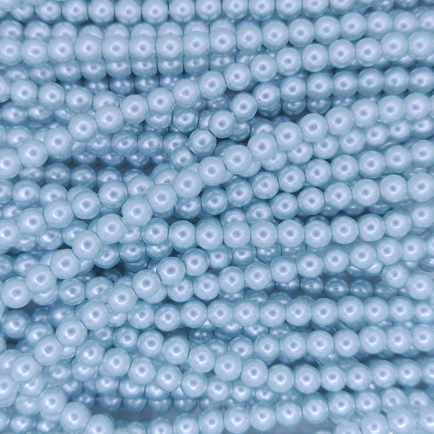 150 x 2mm round pearls in Ice Blue