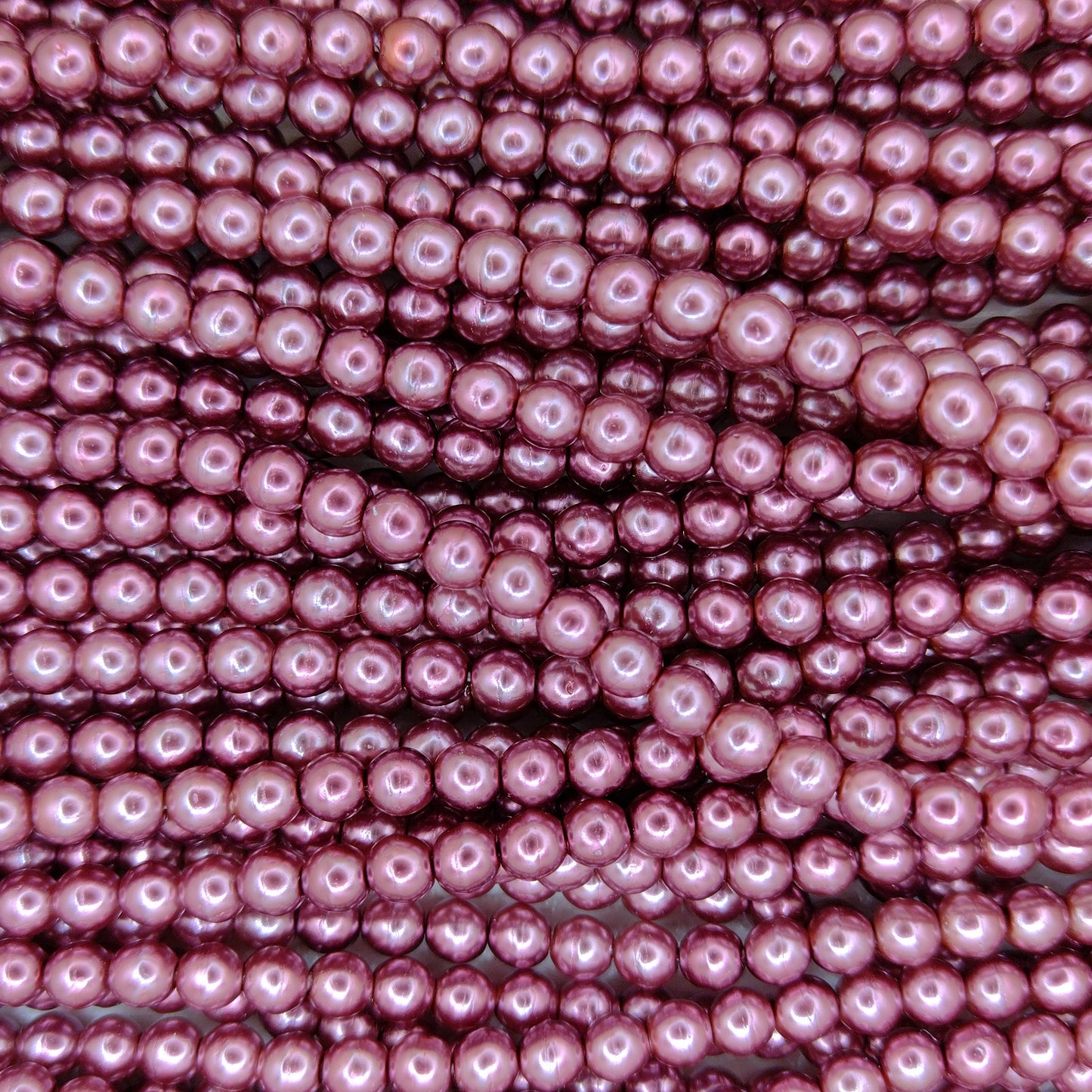 150 x 3mm round pearls in French Rose