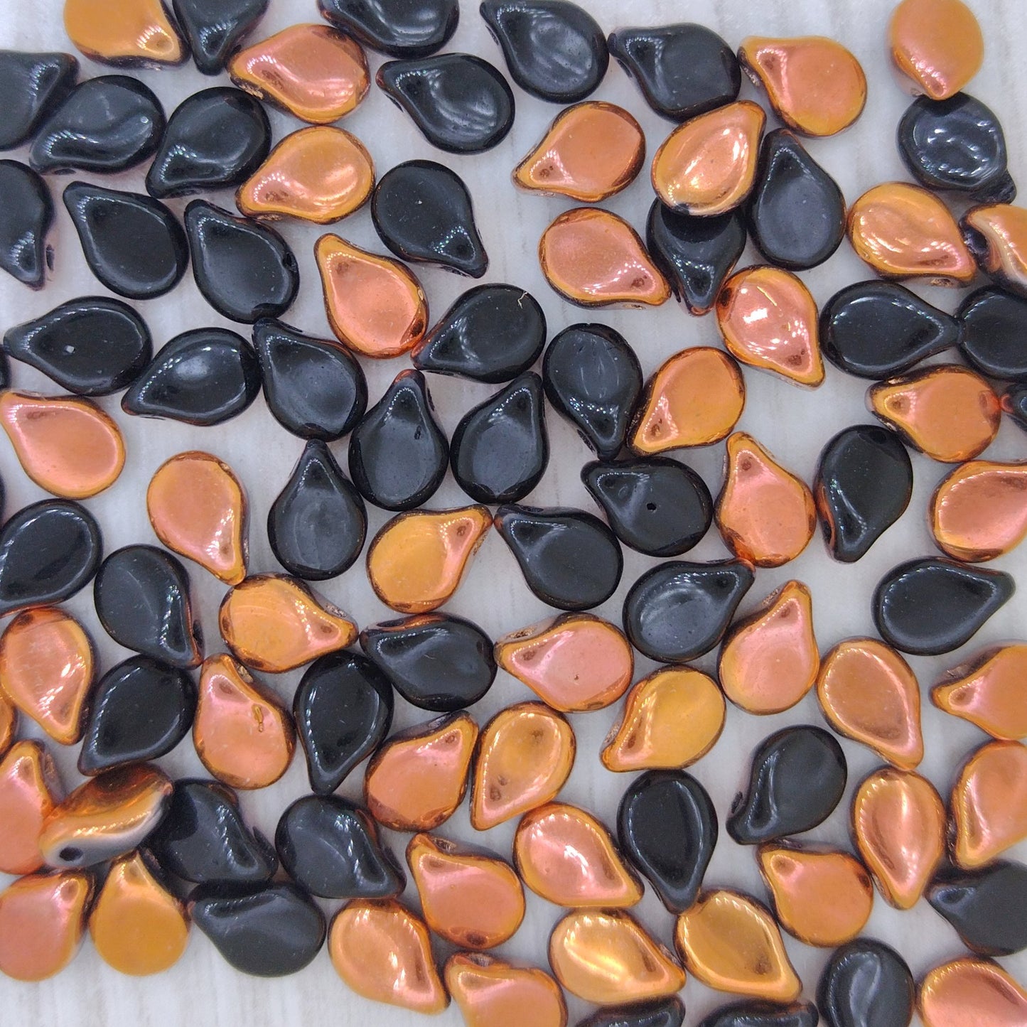 30 x pip beads in Black Sunset