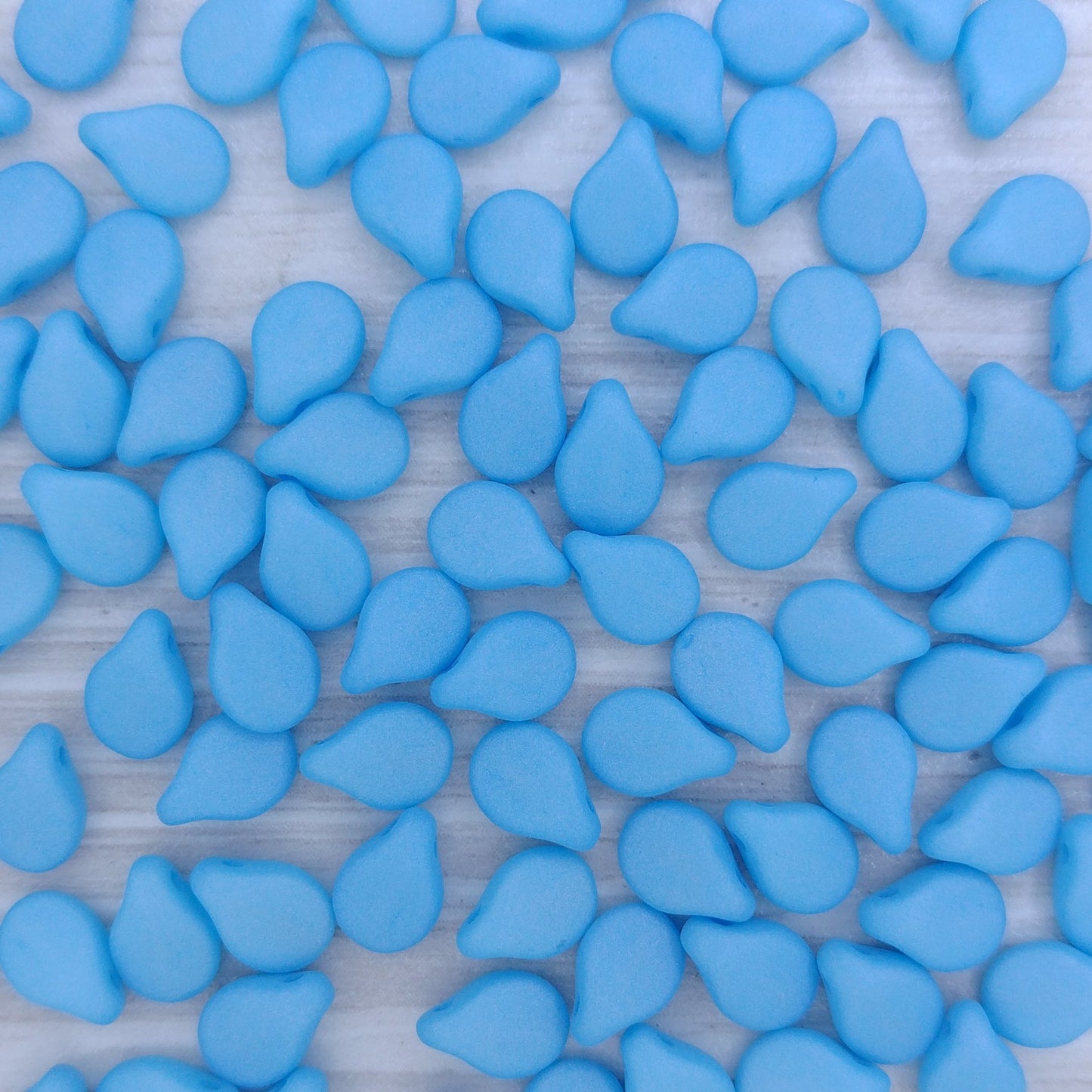 30 x pip beads in Matt Silk Azure Blue