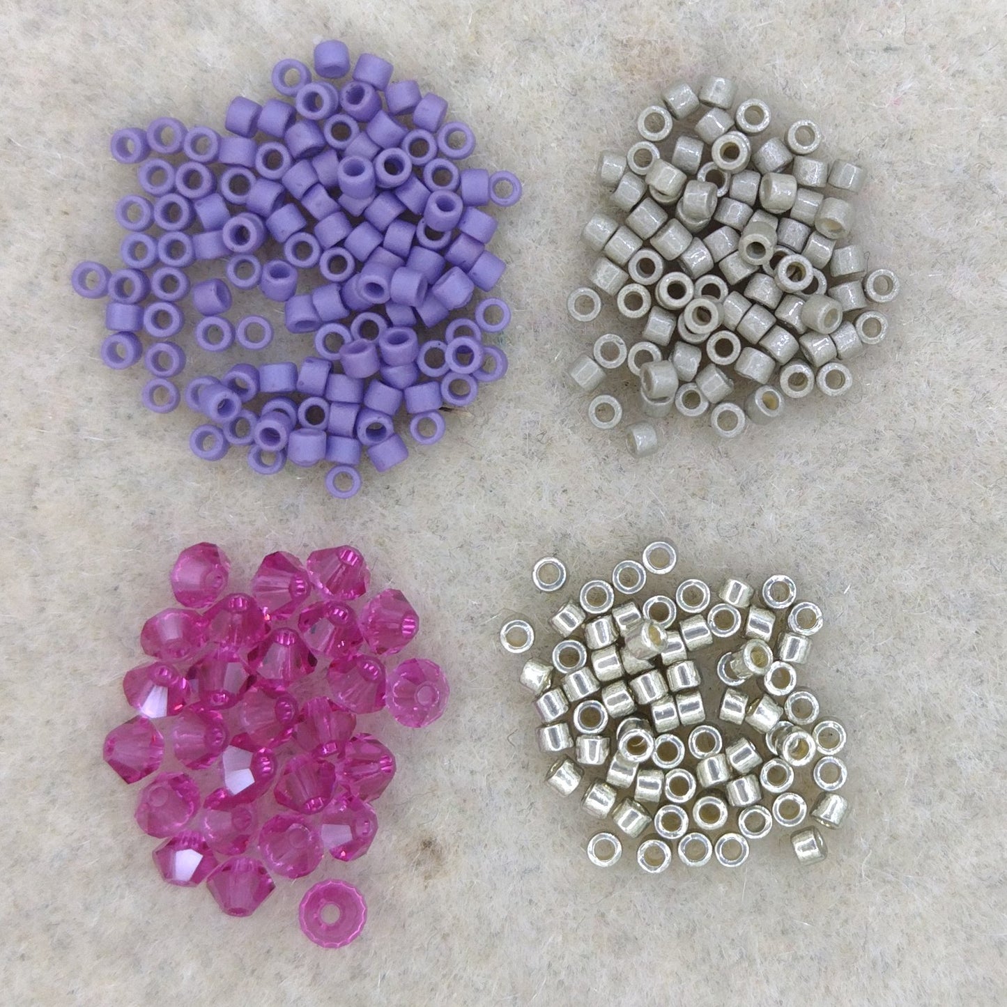 Jewellery and Stand Bead Kit - Jean Power's Winter 2025 Beadalong in Purple and Light Pewter