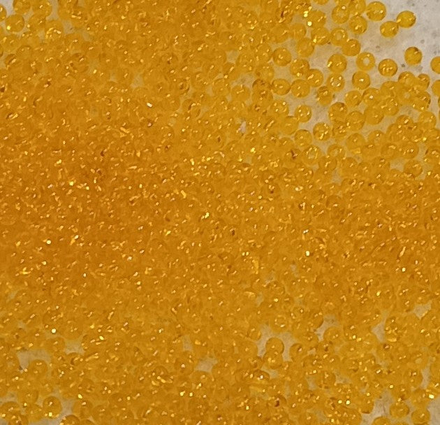 5g Size 16/0 Preciosa seed beads in Transparent Dark Yellow