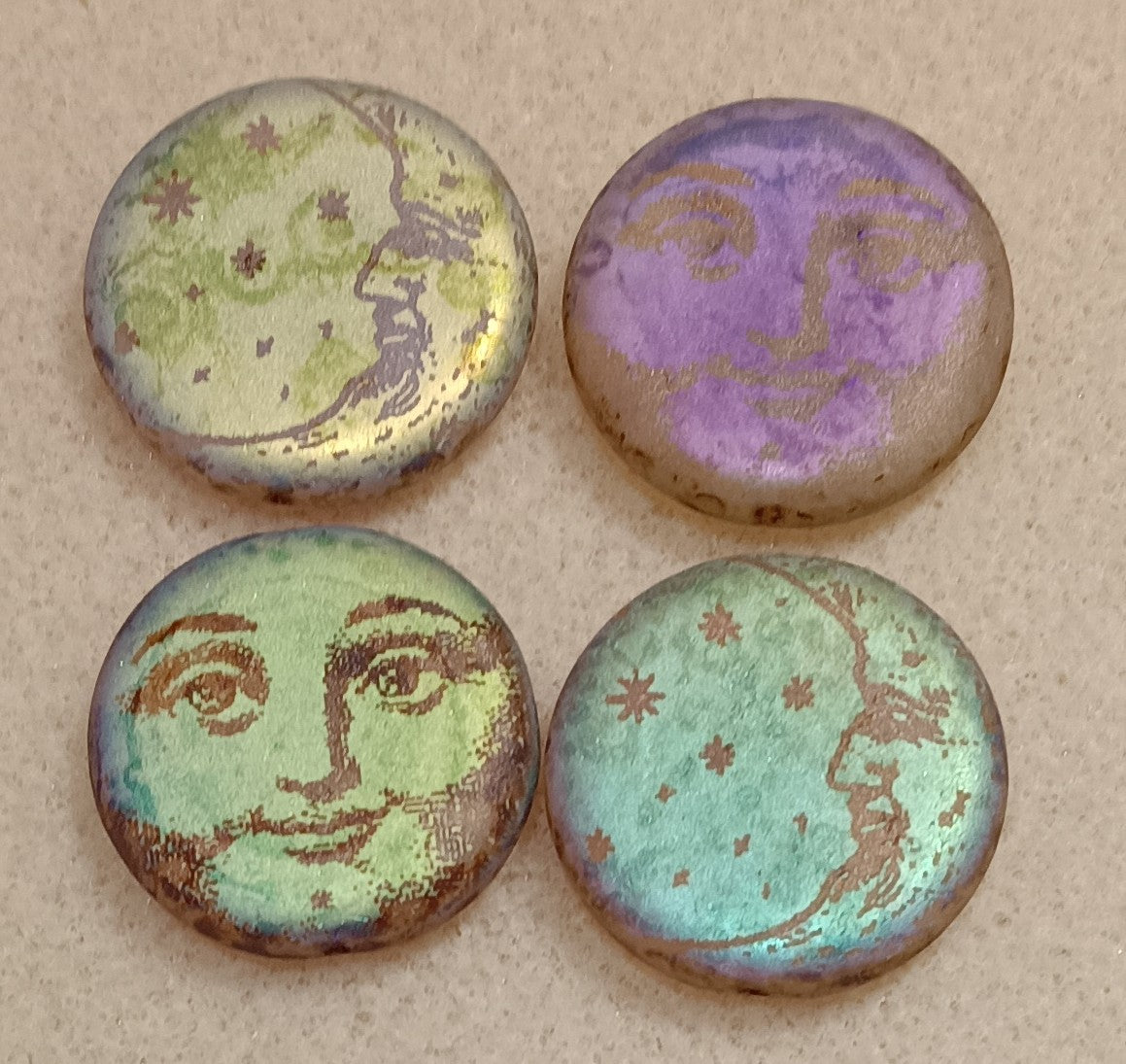 27mm bead in Matt Brown Picasso with laser etched Man in the Moon