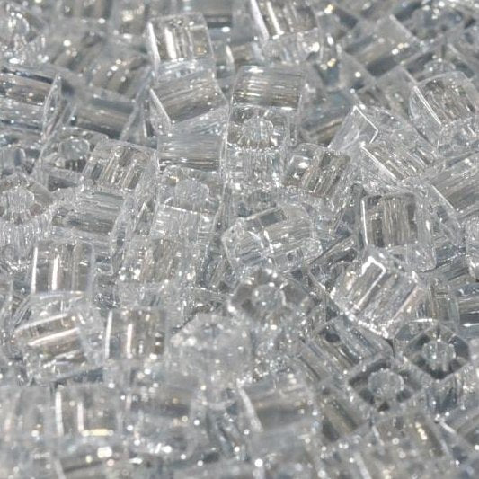0160 - 10g Miyuki 4mm cubes in Crystal Lustre