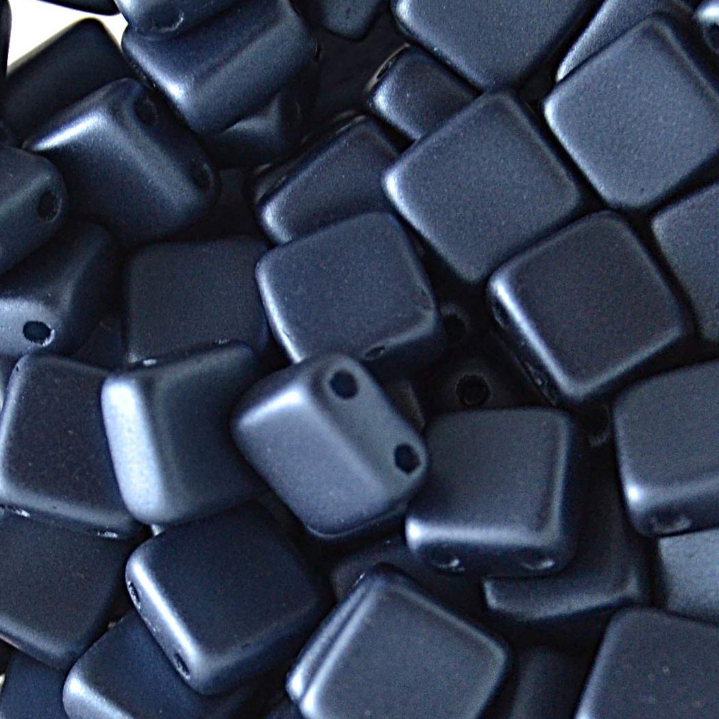 25 x 6mm Czech tiles in Pastal Montana Blue