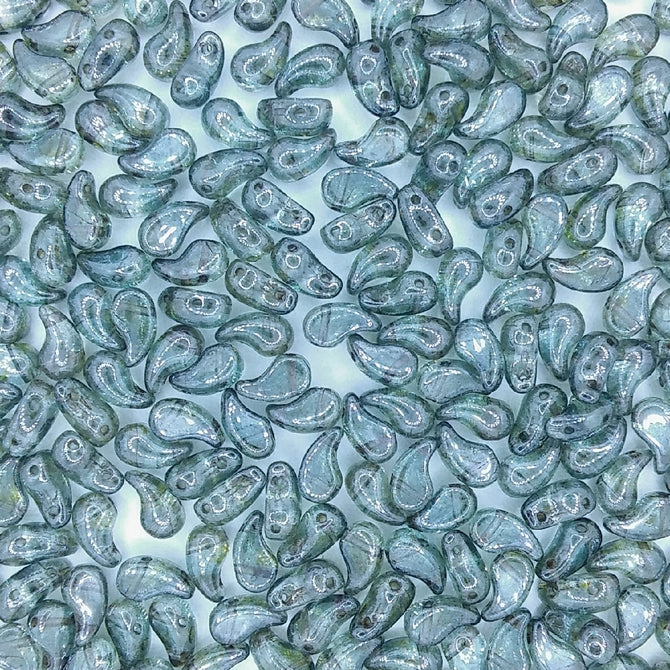 20 x Right Zoliduo beads in Crystal Blue Lustre
