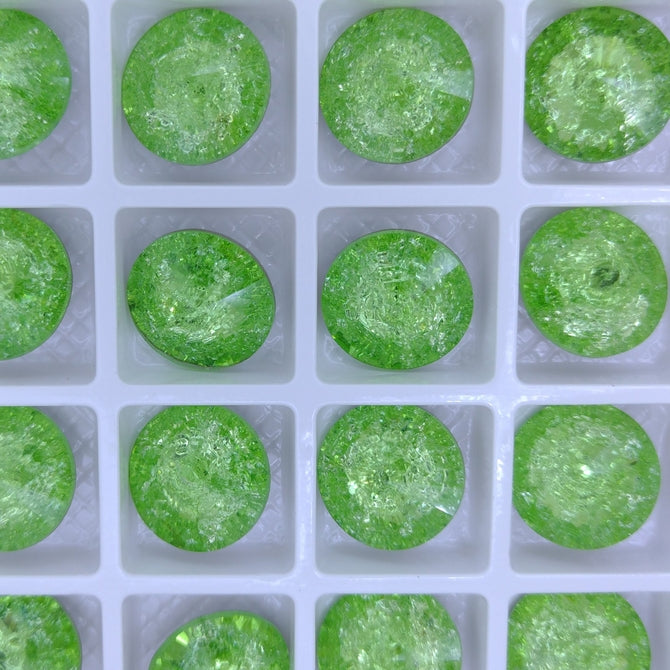 14mm rivoli in Peridot Ice (Aurora)