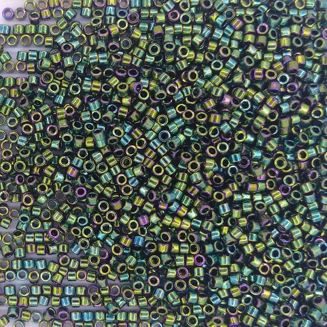 DB0027 - 5g Size 11/0 delicas in Metallic Dark Green Iris