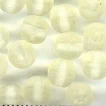 15 x 6mm round beads in matt Pale Lemon Yellow (1950s)