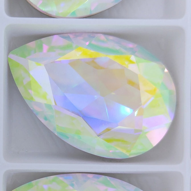 30x20mm Drop in Crystal AB (Aurora)