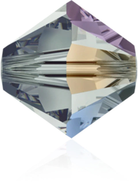 24 x 3mm bicones in Black Diamond AB (Swarovski) Xilion 5328