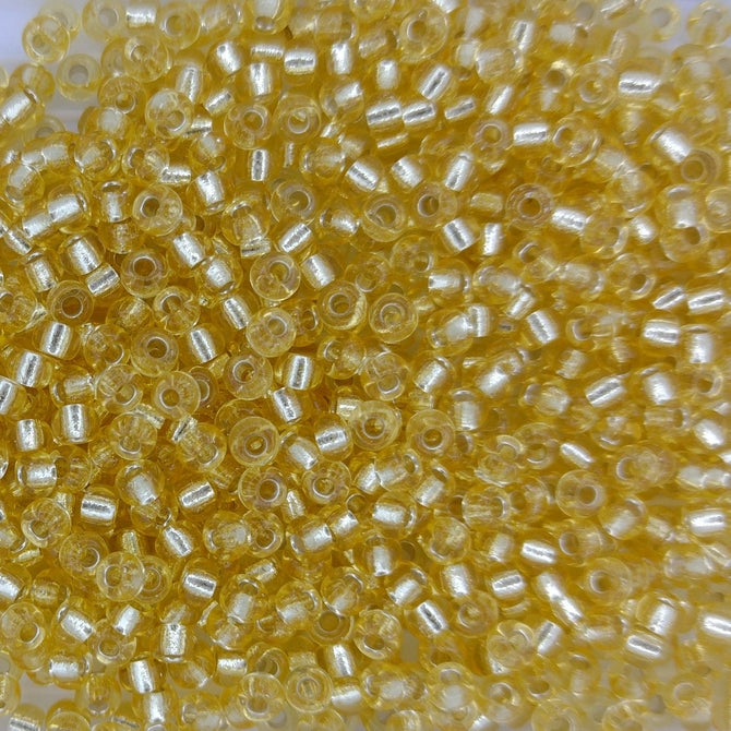 0002 - 50g Size 8/0 Miyuki seed beads in Silver lined Light Gold