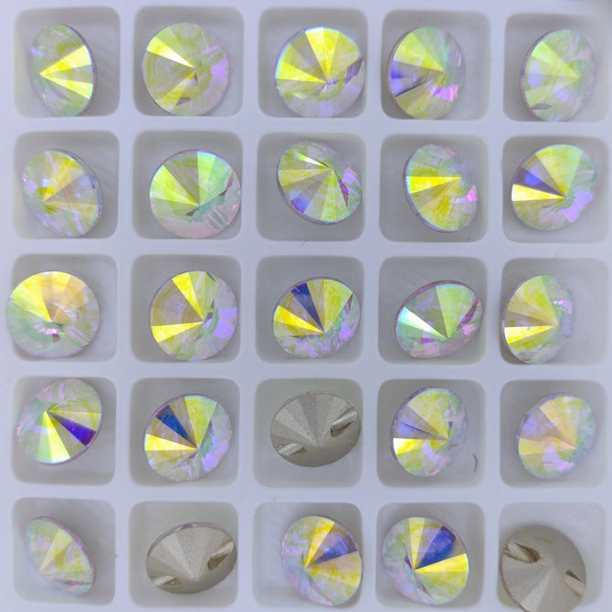 10mm Rivoli button in Crystal AB (Aurora)