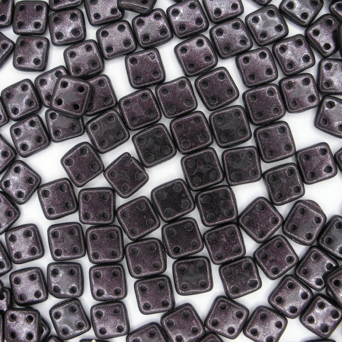 50 x CzechMate QuadraTiles in Metallic Suede Dark Plum