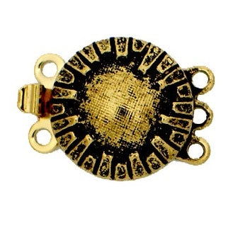Claspgarten Old Gold clasp with 3 rows 12177 - 12.5mm