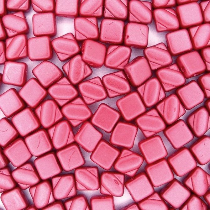 25 x 6mm Silky beads in Pastel Dark Coral