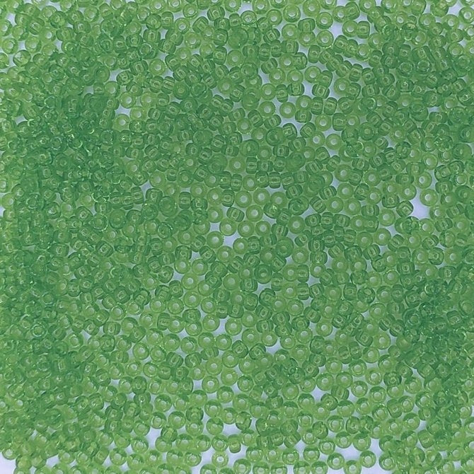 0144 - 10g Size 11/0 Miyuki seed beads in Transparent Lime