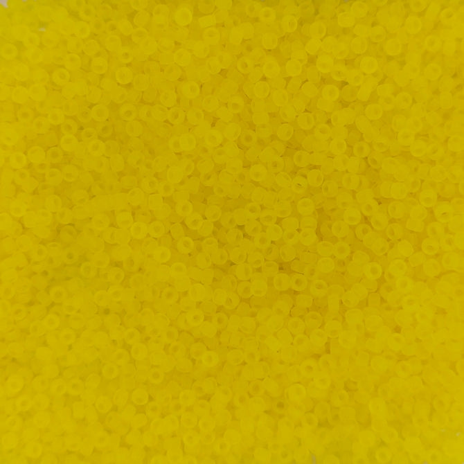 0136F - 5g Size 15/0 Miyuki seed beads in Matt Transparent Yellow