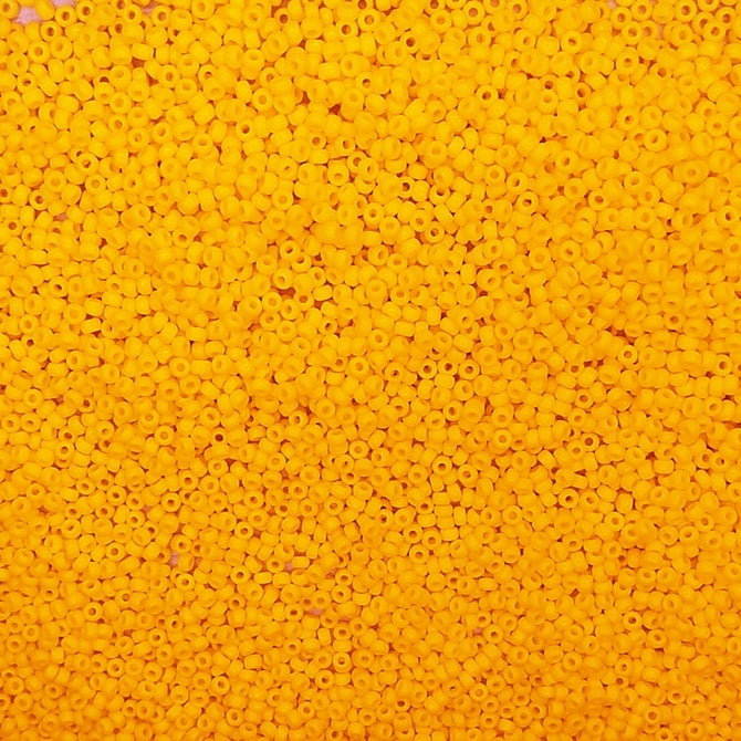 0404D - 10g Size 11/0 Miyuki seed beads in Opaque Dark Yellow