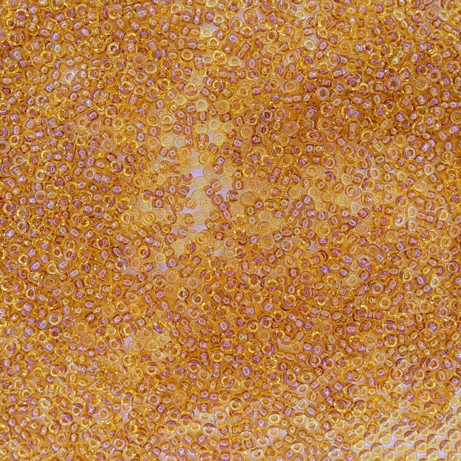 0377 - 10g Size 11/0 Miyuki seed beads in Sparkling Topaz lined Topaz AB
