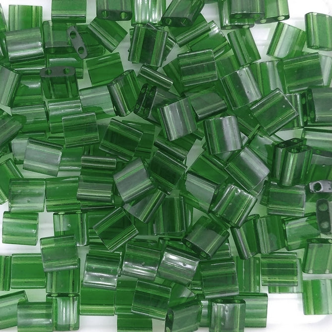 TL0146 - 5g Tila beads in Transparent Green