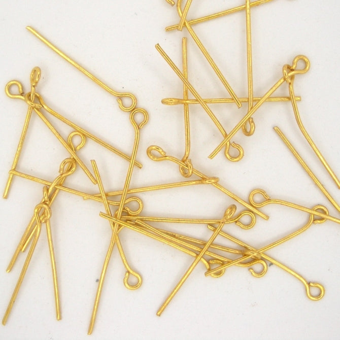 50 x 2.1cm eye pins in Gold