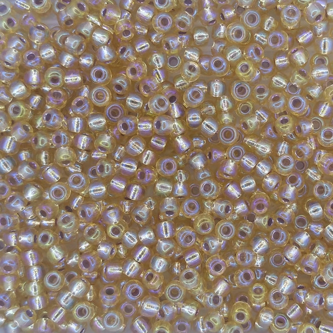 1003 - 10g Size 8/0 Miyuki seed beads in Silver lined Gold AB