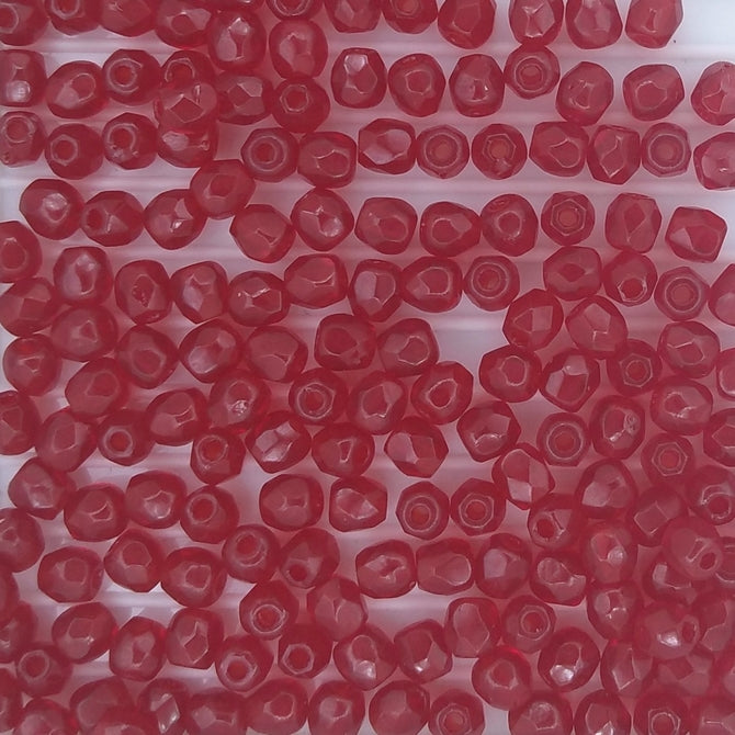 50 x 3mm faceted beads in Dark Ruby Red