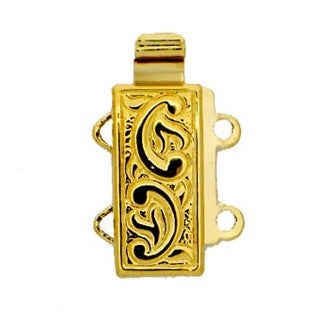 Claspgarten Gold clasp with 2 rows 12597 - 12x6mm