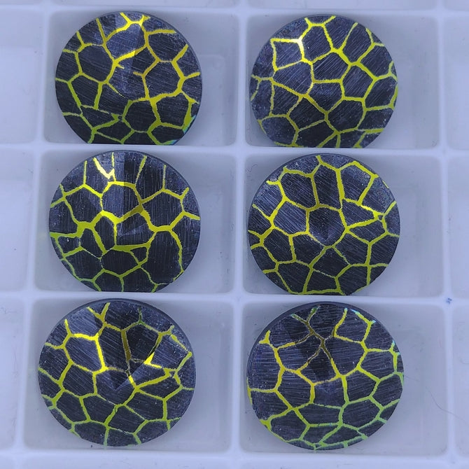 14mm rivoli in Black with laser etched Giraffe 2 (Aurora)