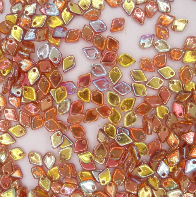 5g Dragon Scale beads in Crystal Orange Rainbow