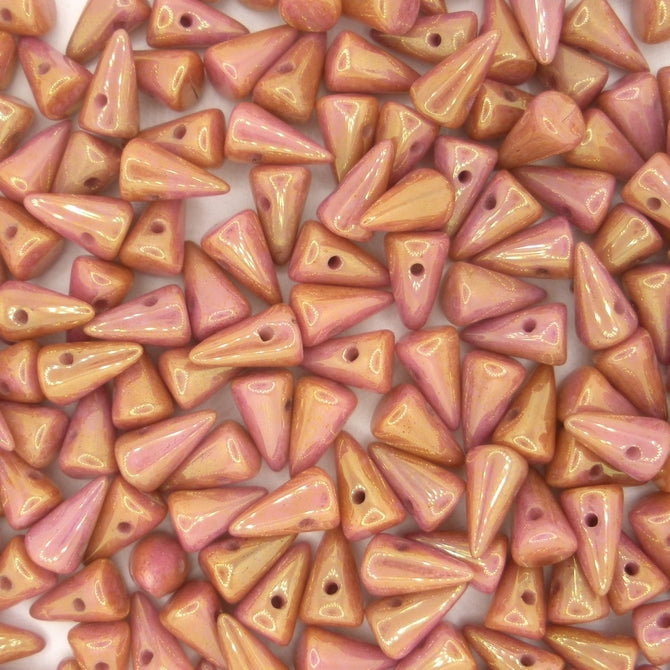 10 x small spikes in Red Lustre (5x8mm)