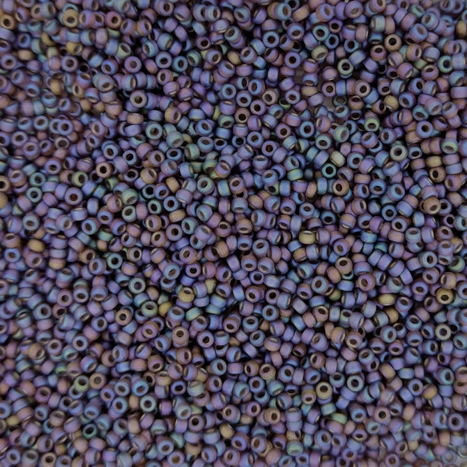 0135FR - 5g Size 15/0 Miyuki seed beads in Matt Transparent Root Beer AB