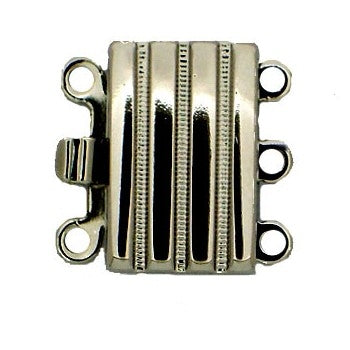 Claspgarten Silver clasp with 3 rows 12660w - 12x7.5mm